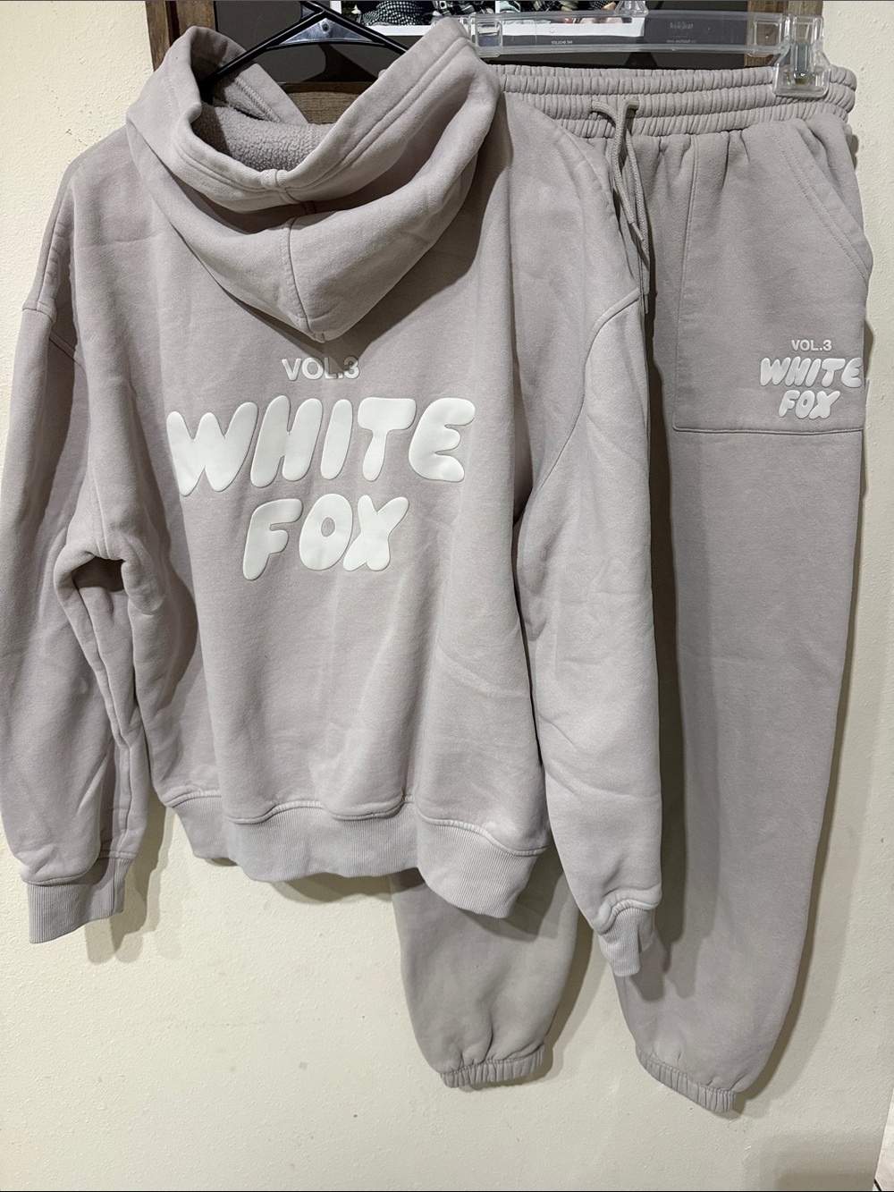 White Fox Boutique Vol.3 Pullover Hoodie & Sweatpants Joggers Set in Moon